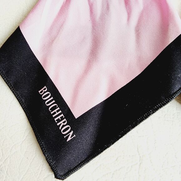 Boucheron Women's 100% Silk Pink/Black Watch Band Strap Made In France 9" - Picture 5 of 11